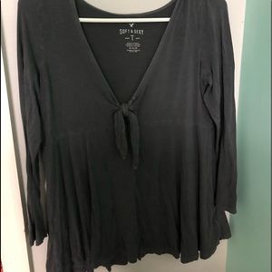 Soft and sexy tie front shirt